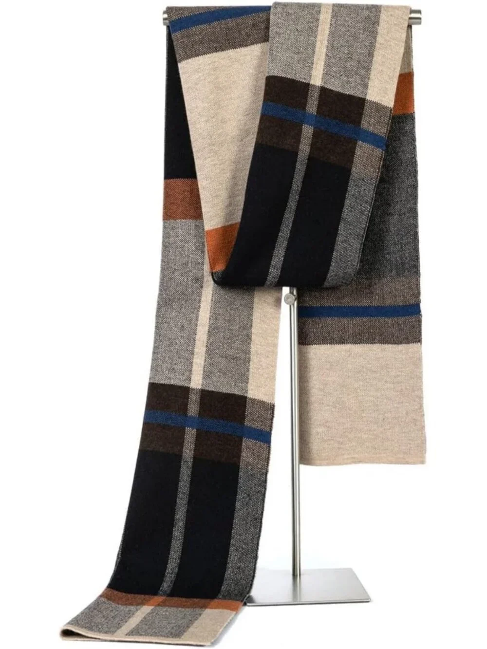 Cozy Merino Wool Tartan Scarf for Men | Thick Plaid Winter Neckwear & Gift Box